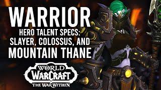 All 3 Warrior Hero Specs In War Within Alpha! Slayer, Colossus, And Mountain Thane