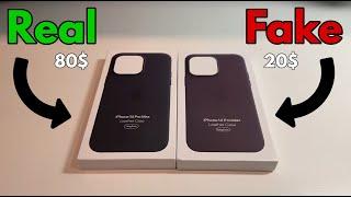 Fake vs Real iPhone 14 Pro Max Leather Case - Midnight