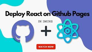 Deploy React project on Github Pages | In 3mins 