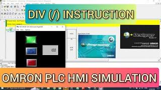 CX Programmer : Divided (/) instruction omron PLC with HMI CX Designer Simulation