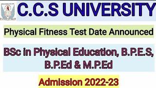 C.C.S UNIVERSITY   | IMPORTANT UPDATE | BSc in Physical Education,  B.P.E.S ,B.P.Ed & M.P.Ed