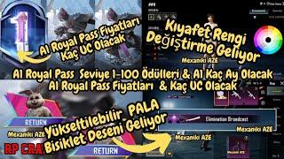 A1 RP Kaç Uc & Royal Pass A1 Seviye 1-100 Ödülleri & Pubg Mobile A1 Ne Zaman Geliyor & Pala Deseni ?