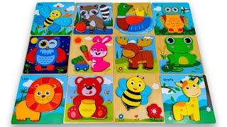 Best Learn Shapes with Animals Shape Matching Puzzle | Preschool Toddler Learning Kids Toy Video