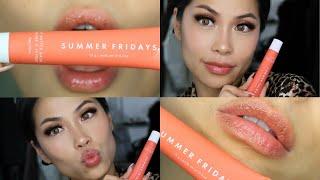Summer Fridays Lip Butter Balm for Hydration & Shine in POPPY Review & Try On