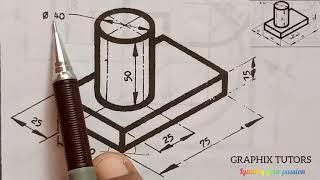 How to draw cylinder, circles and curves in ISOMETRIC PROJECTION ( ISOCIRCLE )