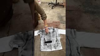 painting plastisol ink on a jacket ️ #fashion #diy #diyclothes