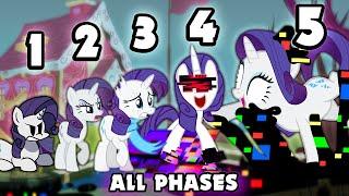 Rarity ALL PHASES | Friday Night Funkin' VS Rarity | Pibby Rarity (FNF/MLP Mod)