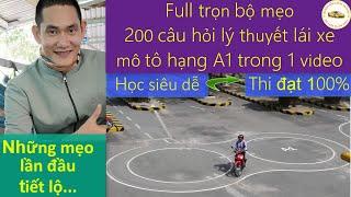 Full trọn bộ mẹo lý thuyết lái xe mô tô hạng A1 trong 1 video ( học là đậu ) mới nhất 2021 -Thầy Tâm