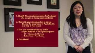 University of Minnesota School of Public Health Application Tips: Getting Strong Recommendations