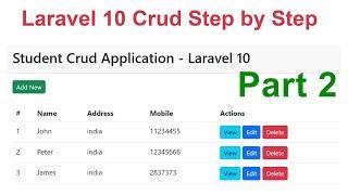 Laravel 10 crud step by step Part 2