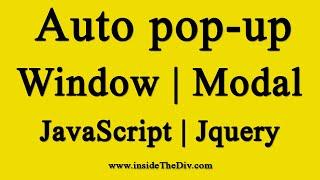 Automatically open popup window | modal on page load