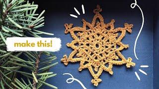 Crochet Snowflake Ornament | Easy Step-by-Step Tutorial!