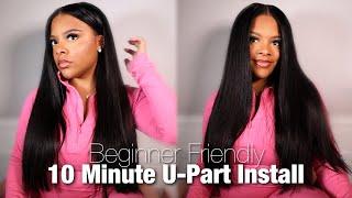 10 Minute SEAMLESS U-PART WIG INSTALL  (Beginner Friendly) NATURAL HAIR LOOK |Ft. Dorsanee Hair 