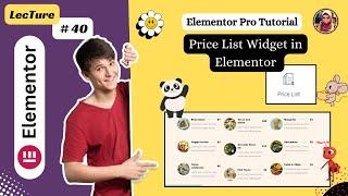 [ Price List Widget ] Elementor pro Tutorial 2024 For Beginners | Lec#40