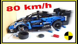 Lego 42123 CRASH  LEGO technic car CRASH TEST  80 KM/H | Mclaren Senna CRASH TEST - Beamng drive