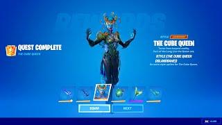 How to unlock All The Cube Queen Rewards - All 8 The Cube Queen Challenges in Fortnite