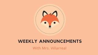 Announcements for the Week of May 20, 2024 