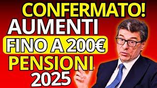 PENSIONI: AUMENTO GENNAIO 2025 FINO A 200€! Minime e Invalidità Quadruplicano?