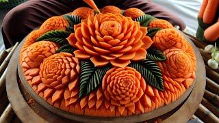 Amazing Watermelon  Cucumber  Melon  Orange  carving cutting design Skills and decorated pla