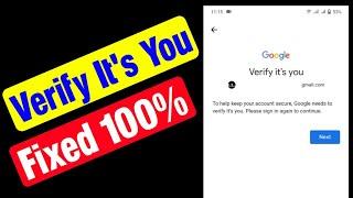 verify it's you To help keep your account secure google needs to verify it's you. Please sign in