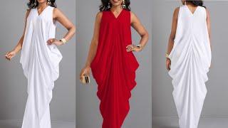 How to make an Elegant COWL DRAPED BUBU Dress | Cocoon Gown