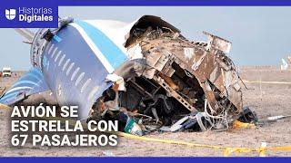 Avión se estrella en Kazajistán y casi una treintena sobrevive