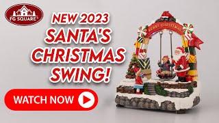 Santa's Christmas Swing Accessory - Animated Holiday Fun | FG Square Villages