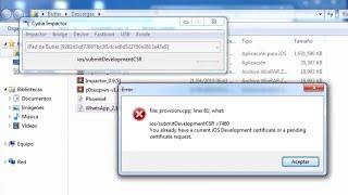 Solución: file: provision.cpp; line: 81; what: ios/submitDevelopmentCSR =7460 | LimonTouch