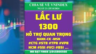 Lắc lư mốc 1300, Mốc hỗ trợ quan trọng, nhóm CP mạnh  #STB #TPB #VPB #CTG #HCM #BSI #VCI...