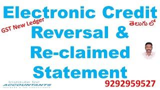 Electronic Credit Reversal and Re claimed Statement