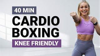 40 MIN BOXING CARDIO WORKOUT | Knee Friendly | Full Body Steady Cardio | No Equipment | Active Rest