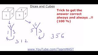 Dices and Cubes Verbal and Non-verbal Reasoning problems | Team MAST