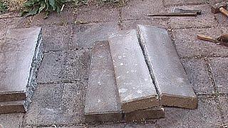 How to split big paving stones with a chisel, a magical cleavage