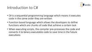 Introduction to Scripting and C Sharp Programming