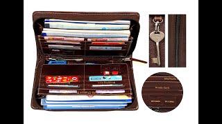 Sukeshcraft Leather Multiple Cheque Book Holder and Card Holder 26 Slots (Twotone Brown) @2199