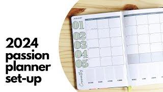 let's set up my 2024 Passion Planner // retrofitting an old planner