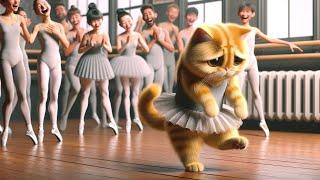 Sad Cat Bullied Cat who loves to dance becomes a Star #cat #cute #ai (don't give up)