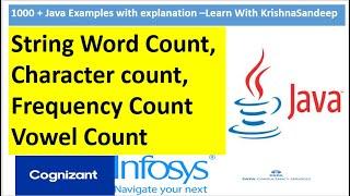 Java Program to print number of vowels,Words,character frequency  in String