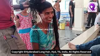 Blue Saree Beautiful Headshave | Hyderabad Long Hair