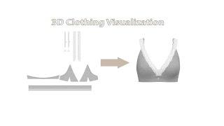 Lace Bra 3D visualization process timelapse | clo3d | Marvelous designer