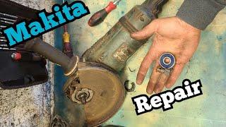Repairing a spluttering and sparking Makita GA9040 9inch angle grinder with a bad motor.