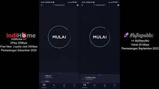 Indihome (30Mbps) Vs MyRepublic (30Mbps) Speedtest