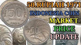 INDONESIA 50.RUPIAH 1971 COPPER - NICKEL COIN MARKET PRICE UPDATE/ MV coin,s TV