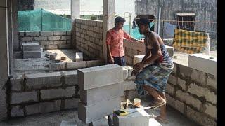 Satisfied AAC Blocks wall construction work #shorts