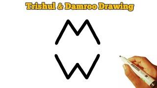 Trishul and Damroo Drawing From MW  letter easy