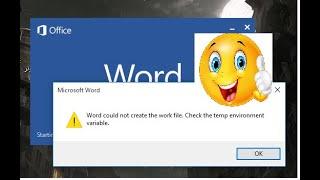 Error: Word Could Not Create the Work File. Check Temp Environment Variable #word #error #msoffice