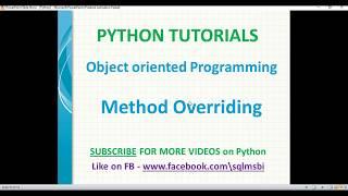 Method overriding in python | python overriding examples | polymorphism in python | overloading