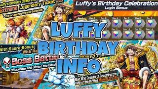EX LUFFY RETURN BANNER & FREE RDs! LUFFY BIRTHDAY CELEBRATION INFO! | ONE PIECE BOUNTY RUSH (OPBR)