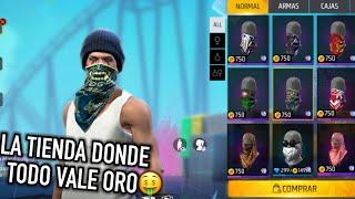 ASI SE VE LA TIENDA DONDE TODO VALE ORO EN FREE FIRE *cosas exclusivas con oro* 