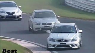 Best Motoring Battle BMW ///M3 VS Mercedes C63AMG VS Lexus IS-F VS Skyline 350GT RUS